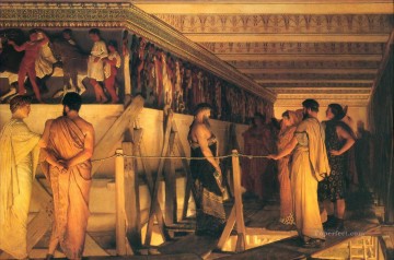 サー・ローレンス・アルマ・タデマ Painting - パルテノン神殿のロマンチックなフリーズを示すフィディアス ローレンス アルマ タデマ卿